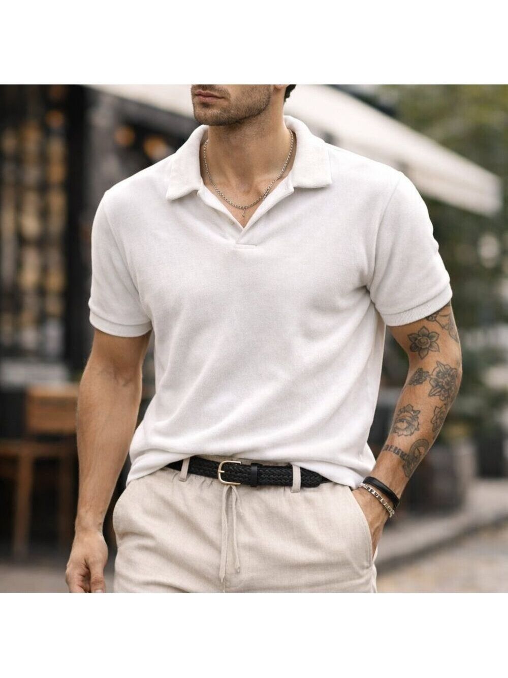 SMOG Mens Velour Slim Fit Polo Shirt    KJ0717B